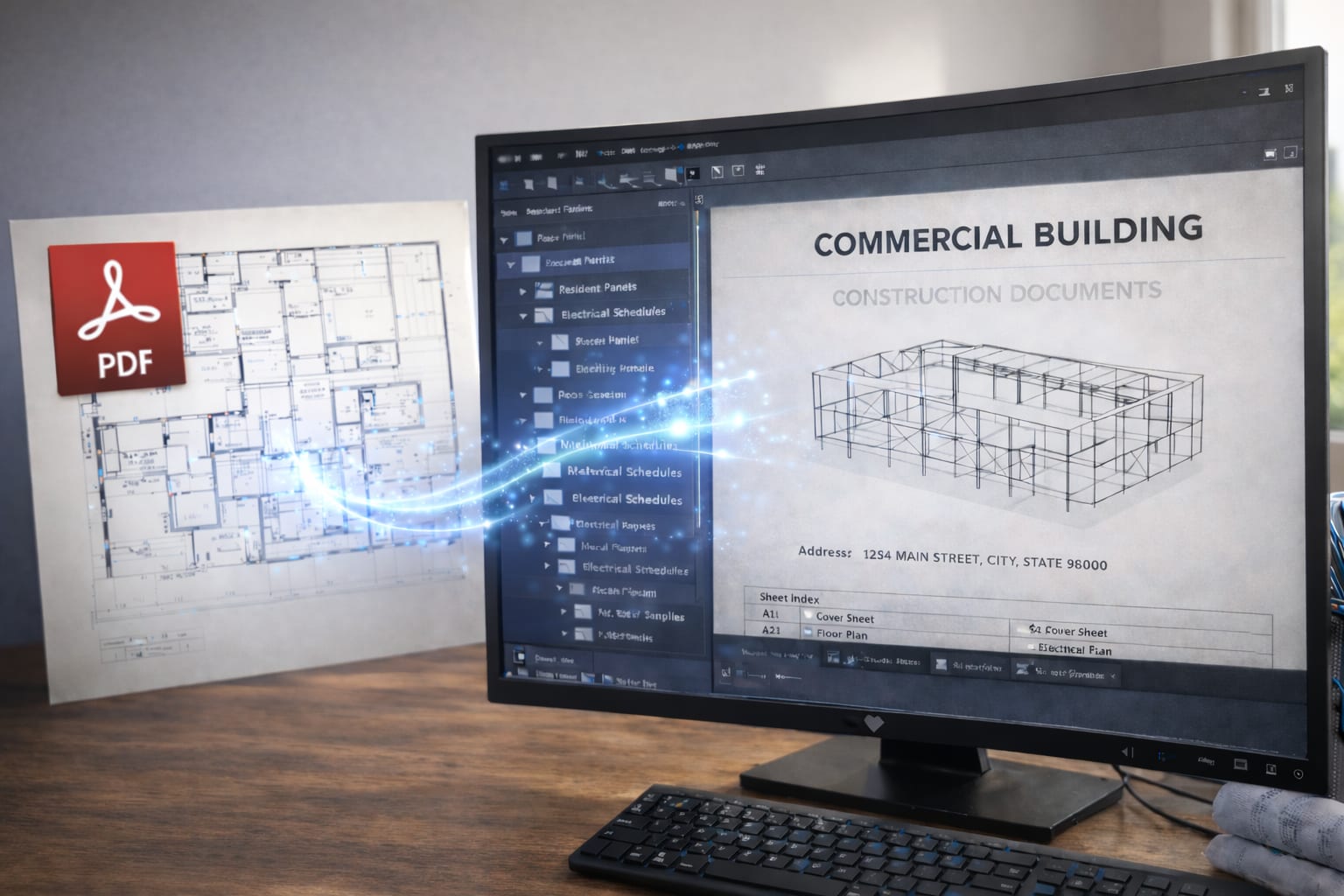 blueprint scanning to digitize large format facility records