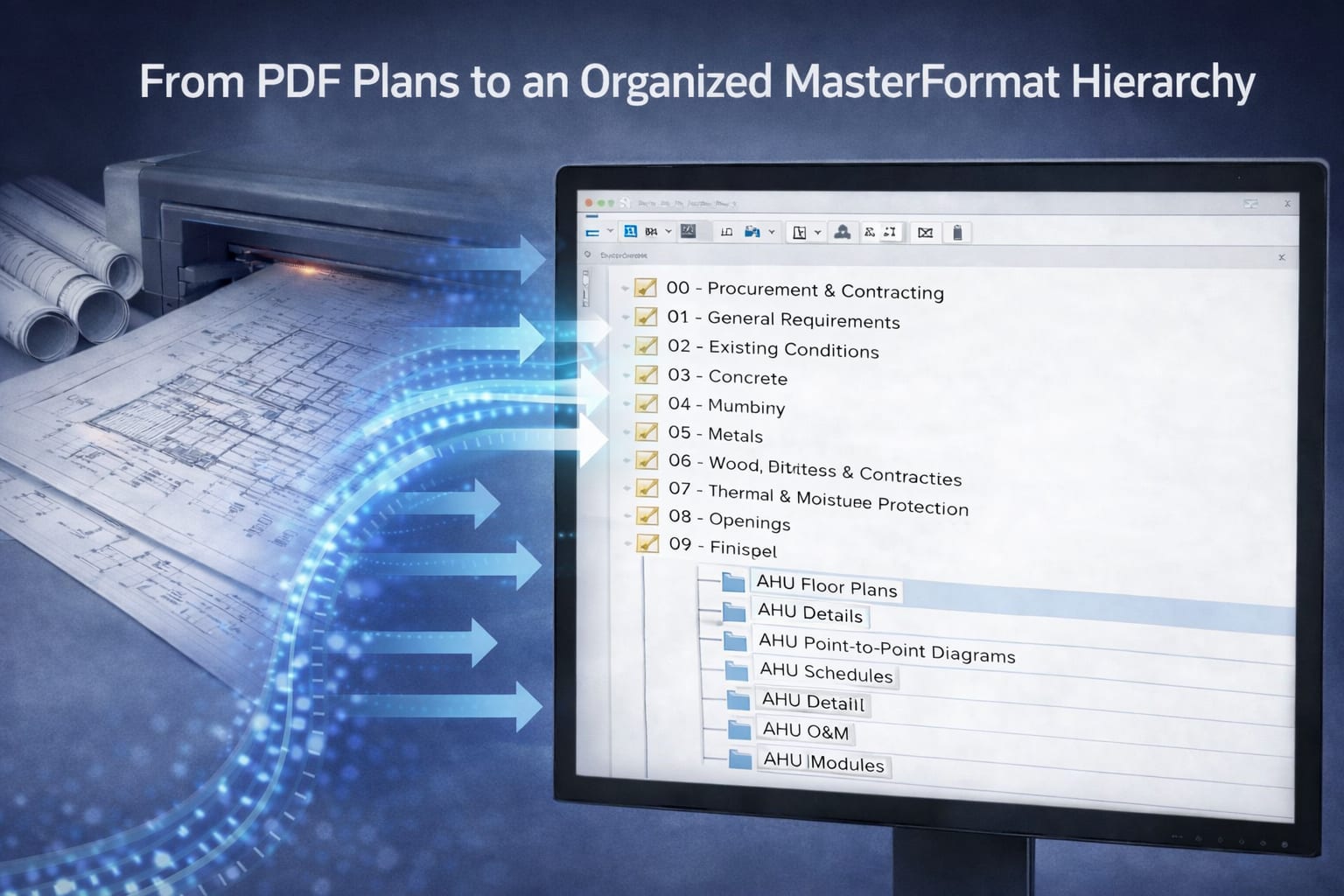 Example of a structured folder hierarchy for facility documents
